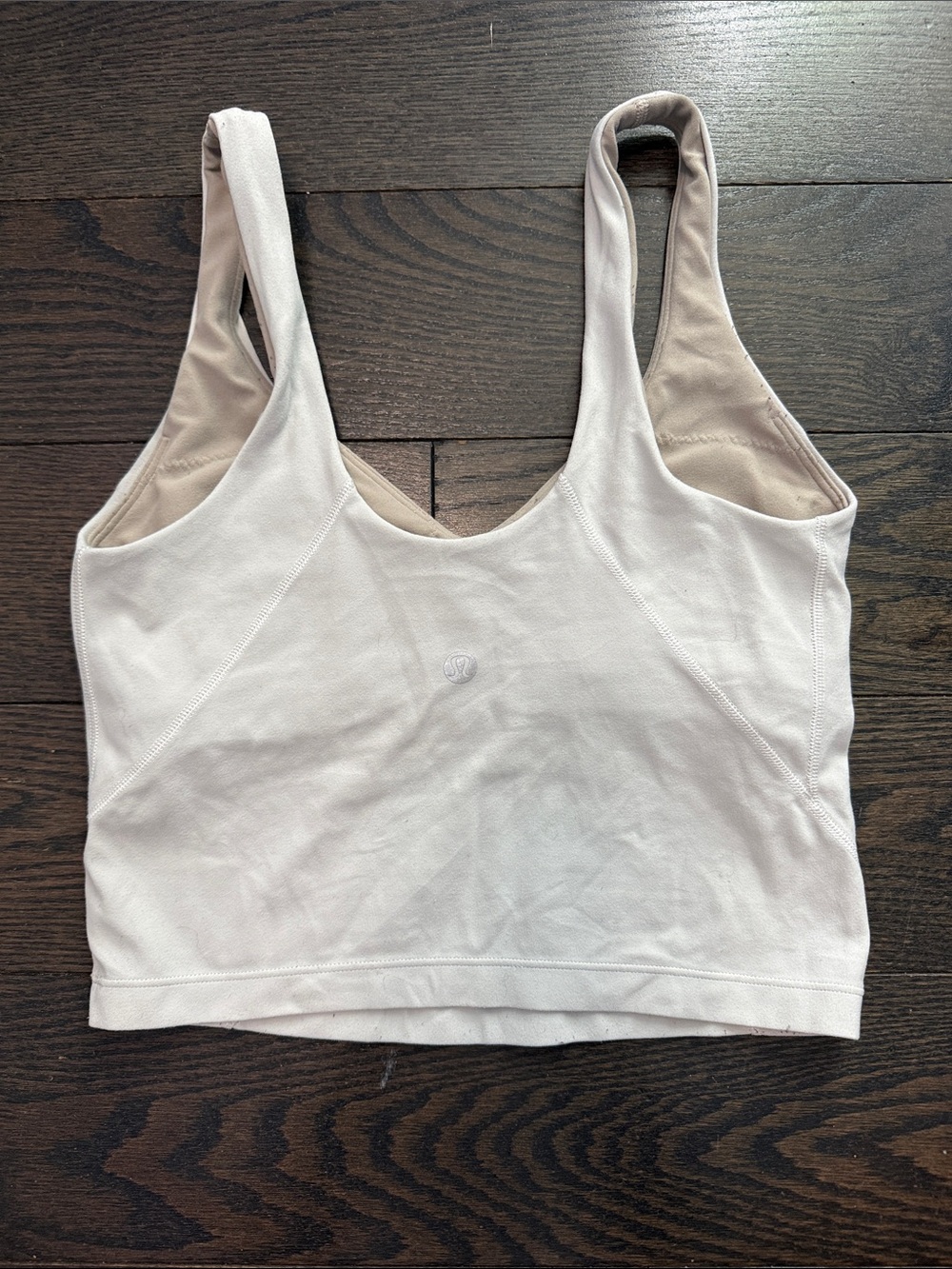White Scoop Neck Crop Tank Top - Picture 3 of 4